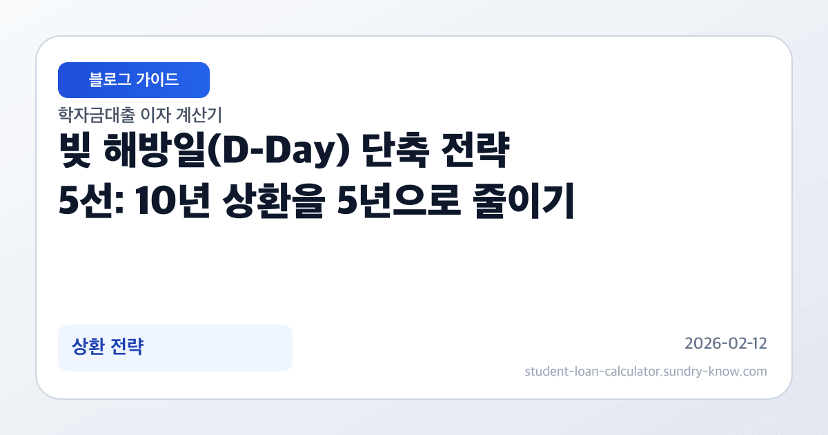 빚 해방일(D-Day) 단축 전략 5선: 10년 상환을 5년으로 줄이기 썸네일